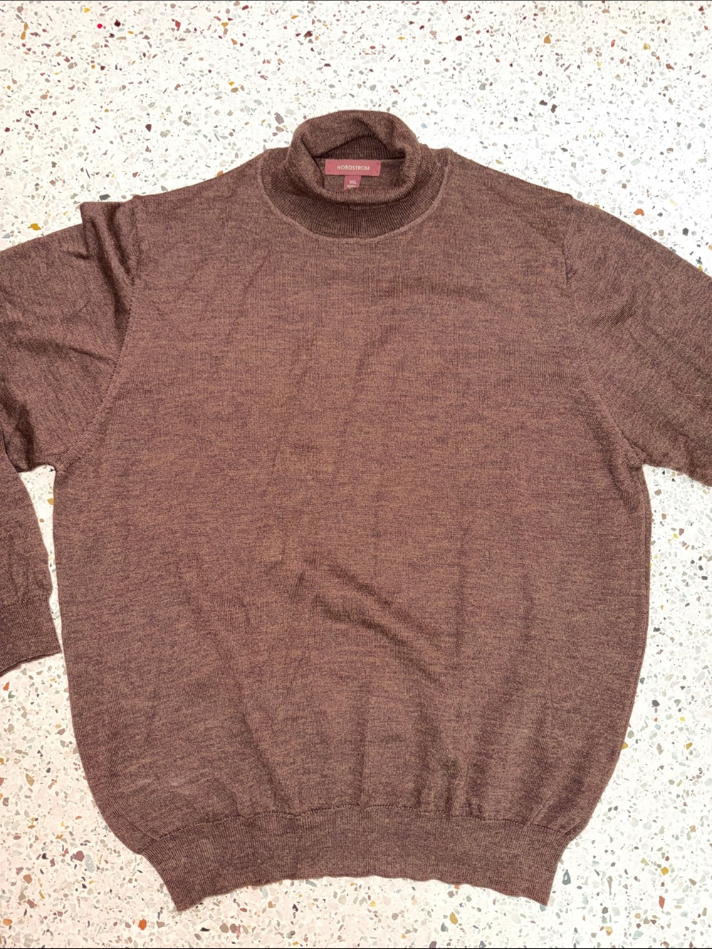 Nordstrom 100% extra fine merino wool made in Italy sweater brown XXL